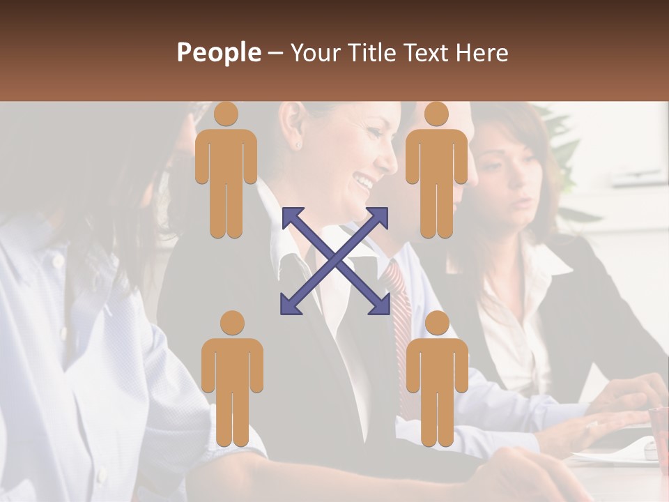 A Group Of People Sitting At A Table Working On A Computer PowerPoint Template