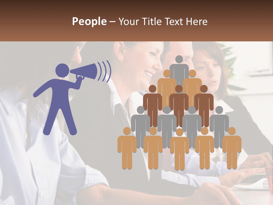 A Group Of People Sitting At A Table Working On A Computer PowerPoint Template