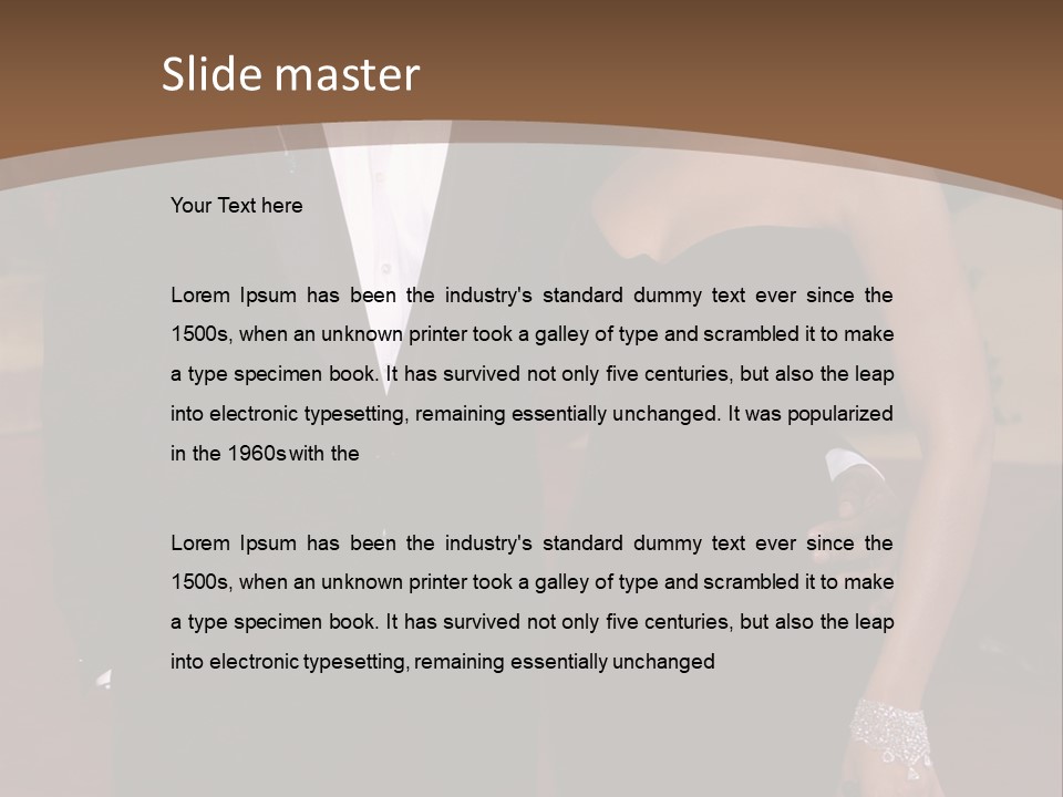 A Man In A Tuxedo And A Woman In A Black Dress PowerPoint Template