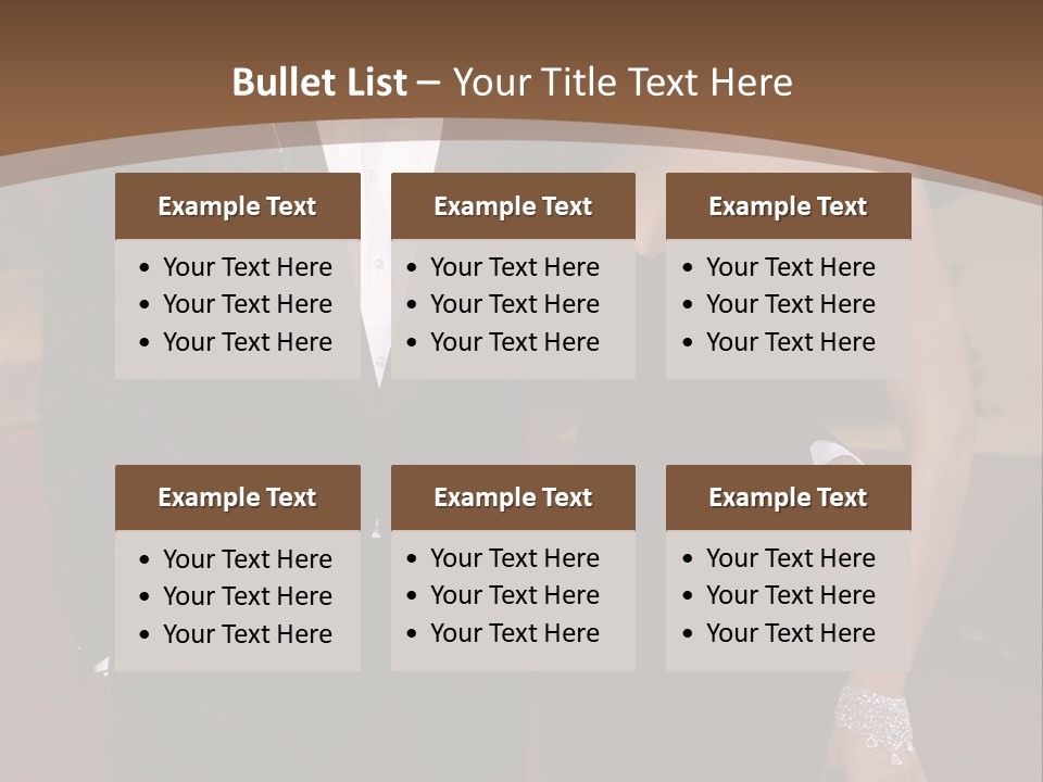 A Man In A Tuxedo And A Woman In A Black Dress PowerPoint Template