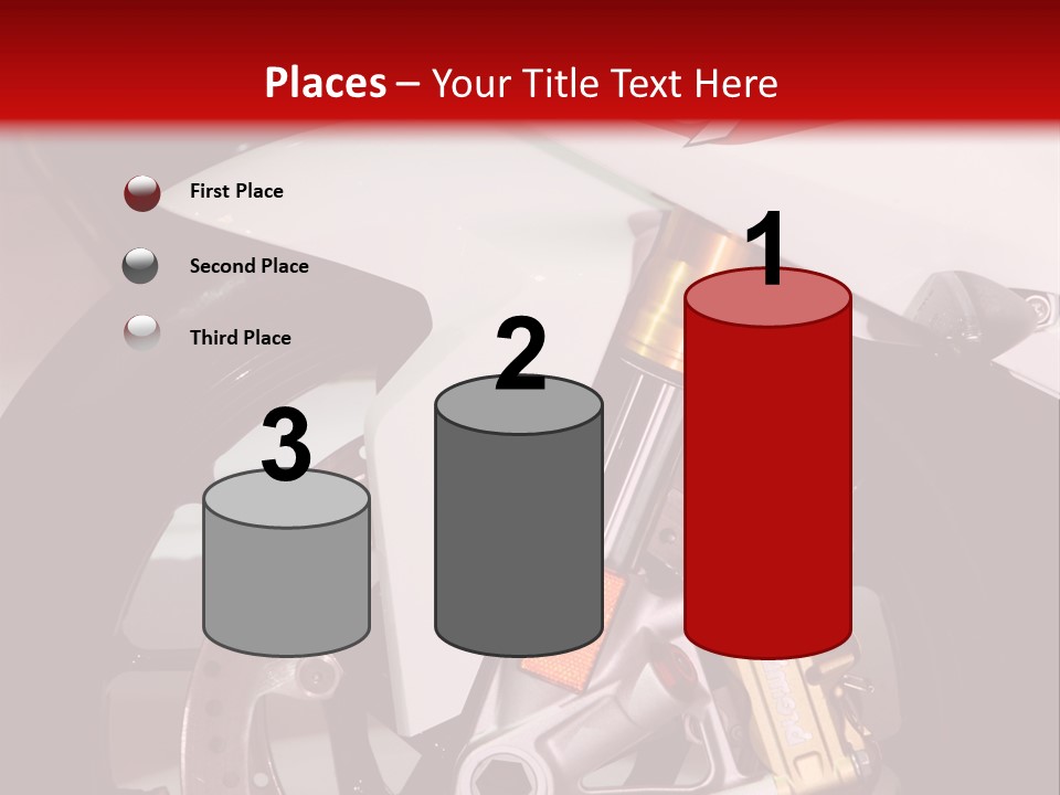 A Motorcycle Is Shown With A Red Background PowerPoint Template