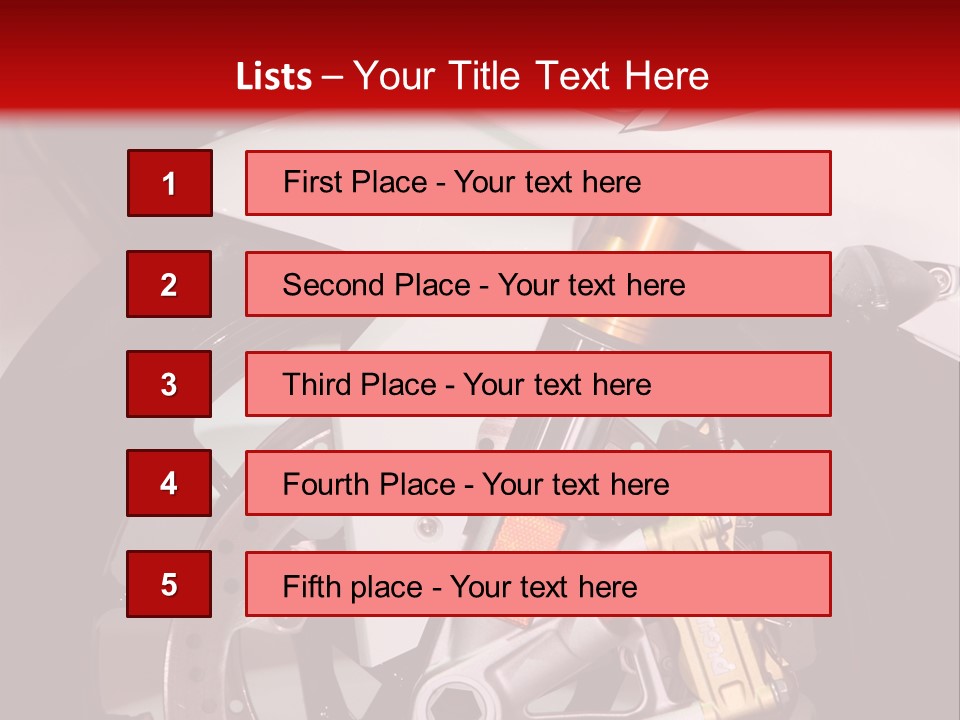 A Motorcycle Is Shown With A Red Background PowerPoint Template