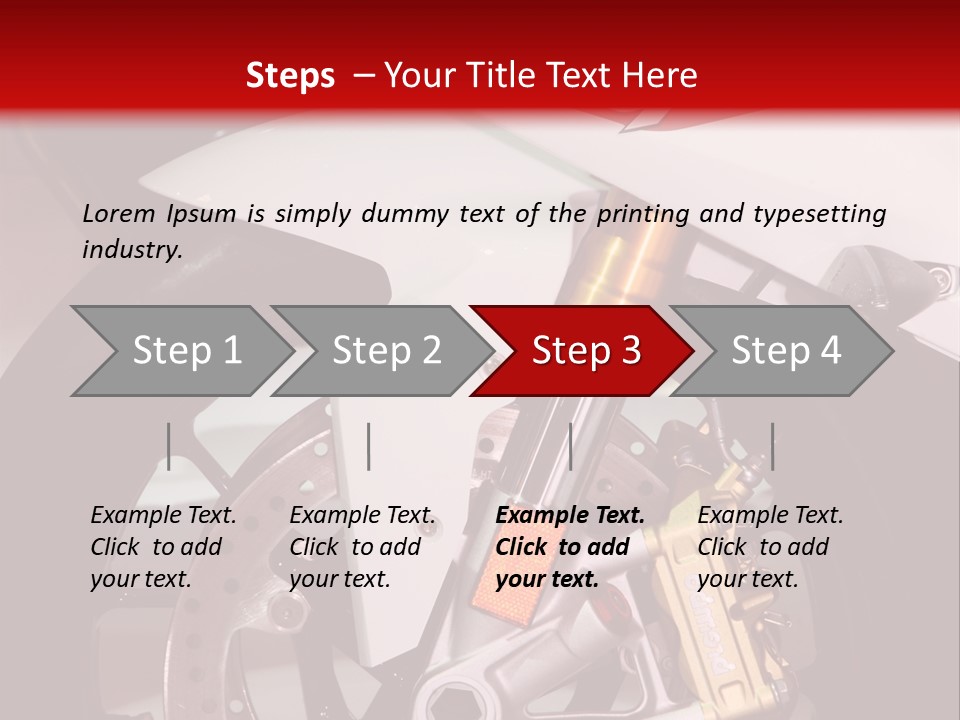 A Motorcycle Is Shown With A Red Background PowerPoint Template