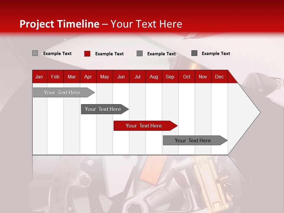 A Motorcycle Is Shown With A Red Background PowerPoint Template