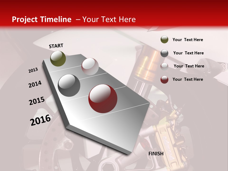 A Motorcycle Is Shown With A Red Background PowerPoint Template