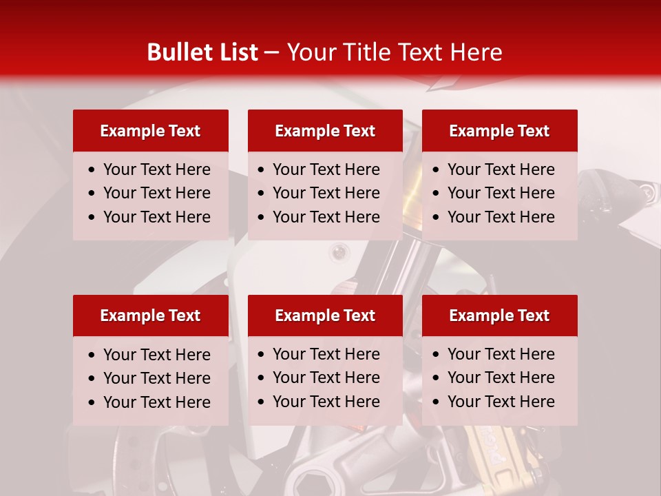 A Motorcycle Is Shown With A Red Background PowerPoint Template