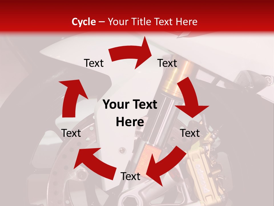 A Motorcycle Is Shown With A Red Background PowerPoint Template