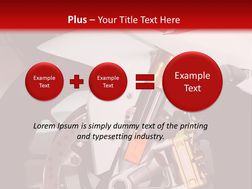 A Motorcycle Is Shown With A Red Background PowerPoint Template