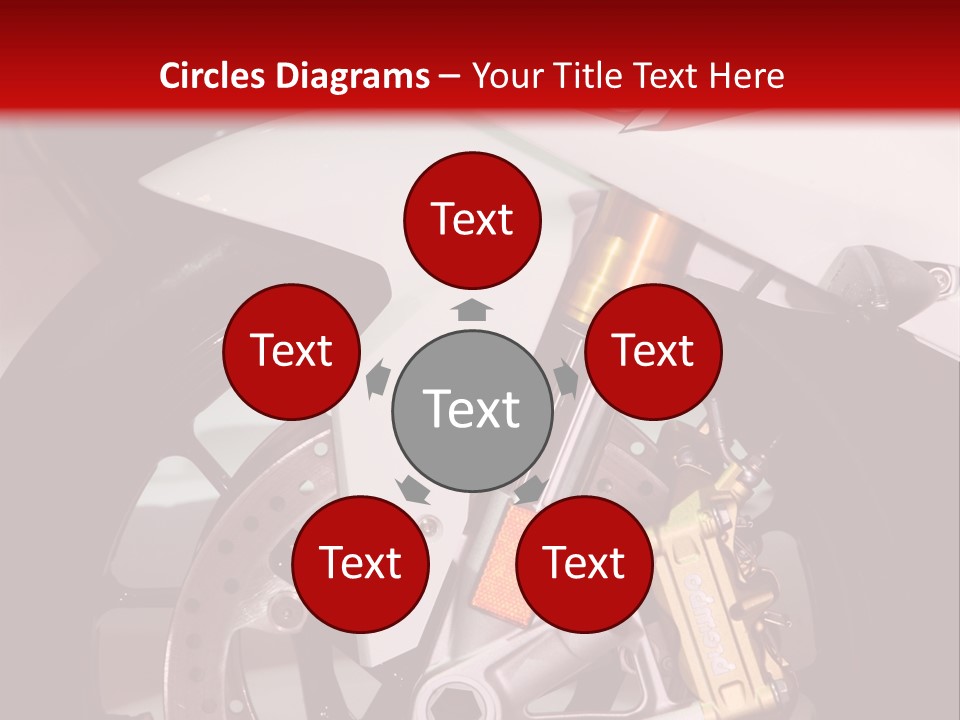 A Motorcycle Is Shown With A Red Background PowerPoint Template