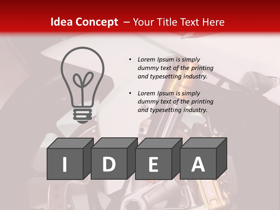 A Motorcycle Is Shown With A Red Background PowerPoint Template