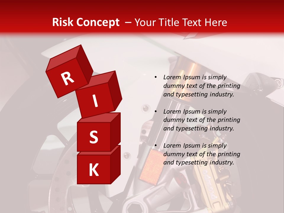 A Motorcycle Is Shown With A Red Background PowerPoint Template