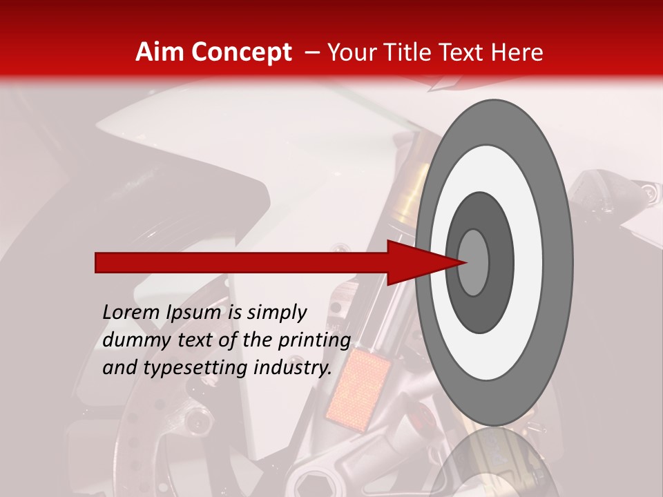 A Motorcycle Is Shown With A Red Background PowerPoint Template