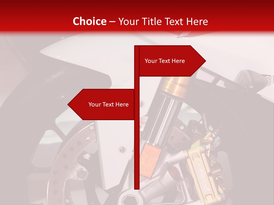 A Motorcycle Is Shown With A Red Background PowerPoint Template