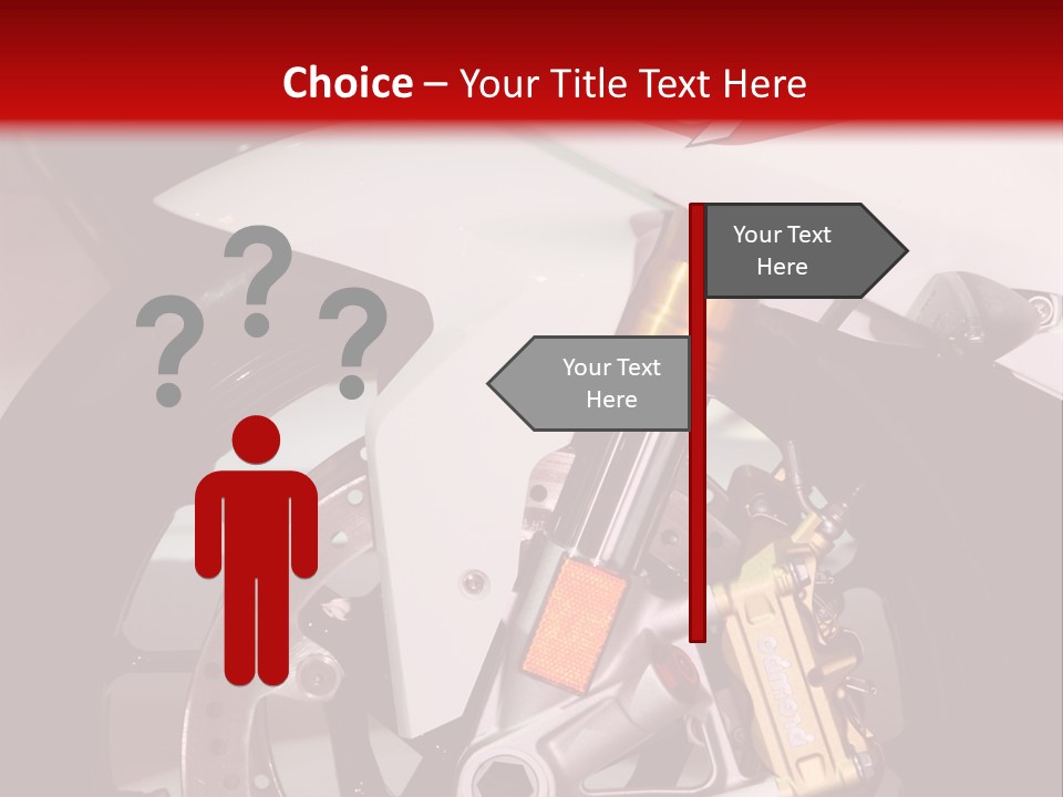 A Motorcycle Is Shown With A Red Background PowerPoint Template