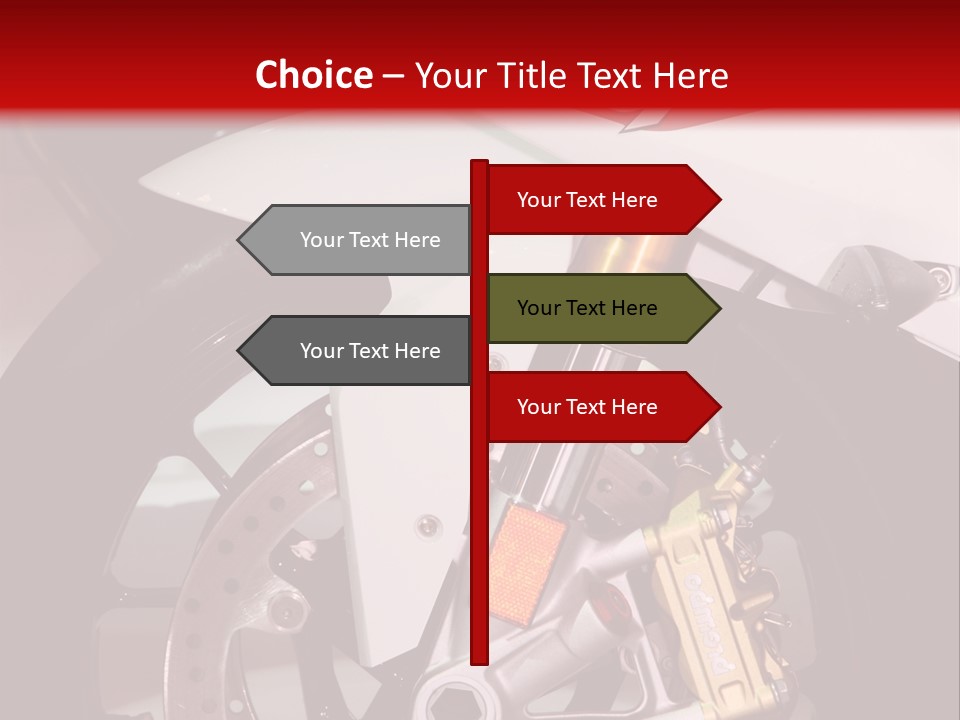 A Motorcycle Is Shown With A Red Background PowerPoint Template
