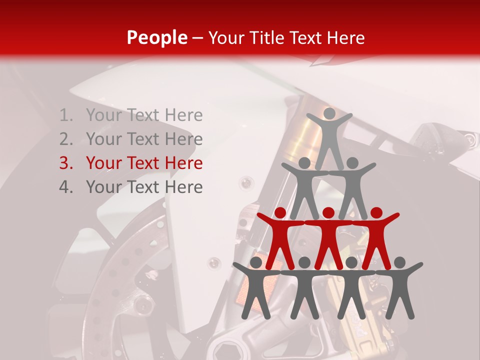 A Motorcycle Is Shown With A Red Background PowerPoint Template
