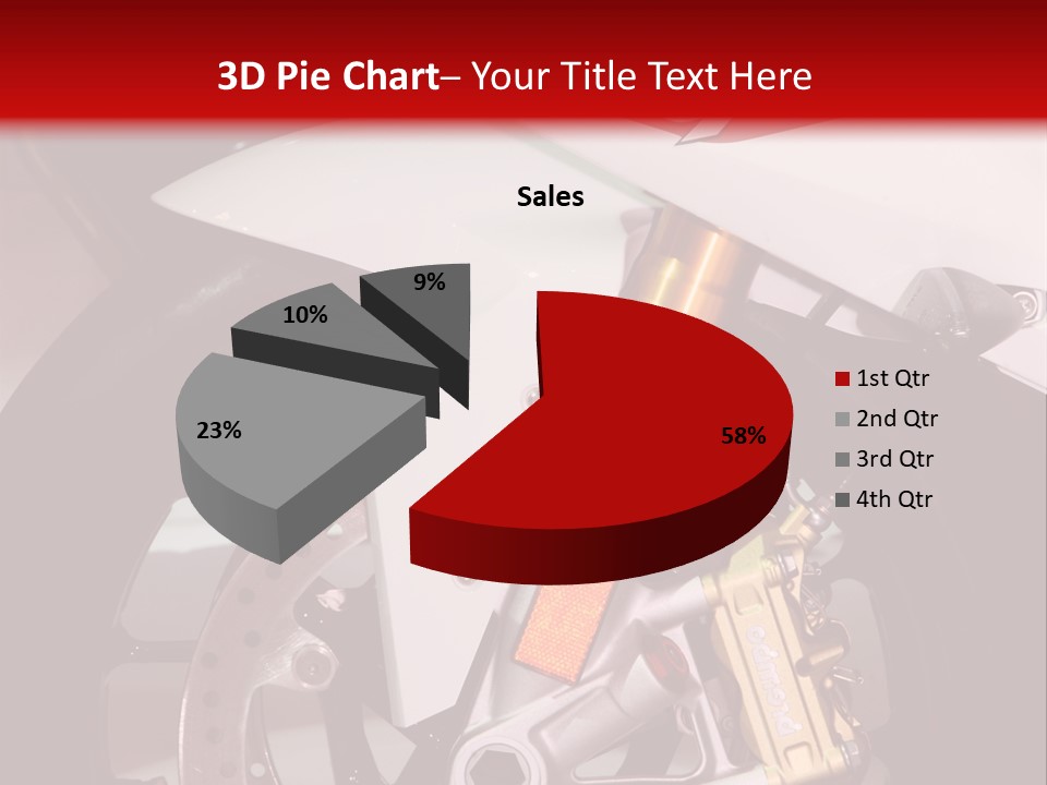 A Motorcycle Is Shown With A Red Background PowerPoint Template
