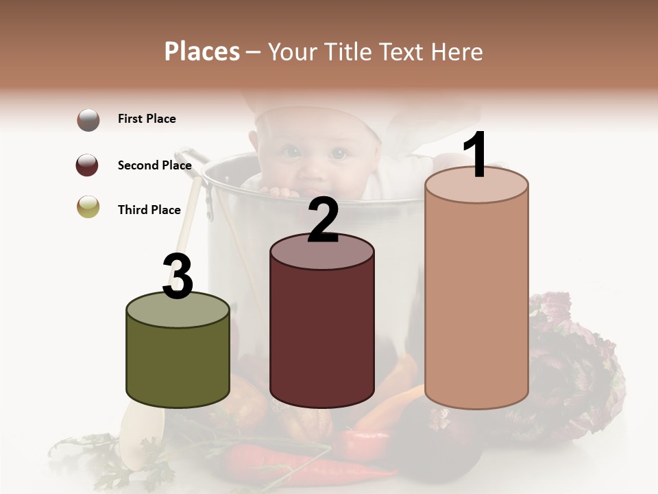 A Baby In A Pot With A Chef's Hat On PowerPoint Template