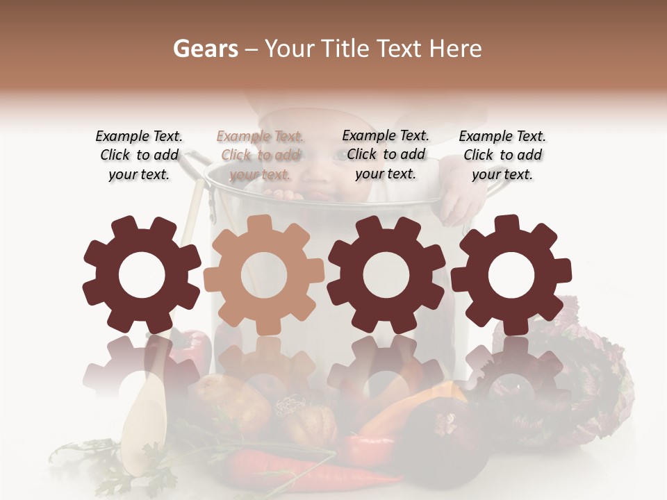 A Baby In A Pot With A Chef's Hat On PowerPoint Template