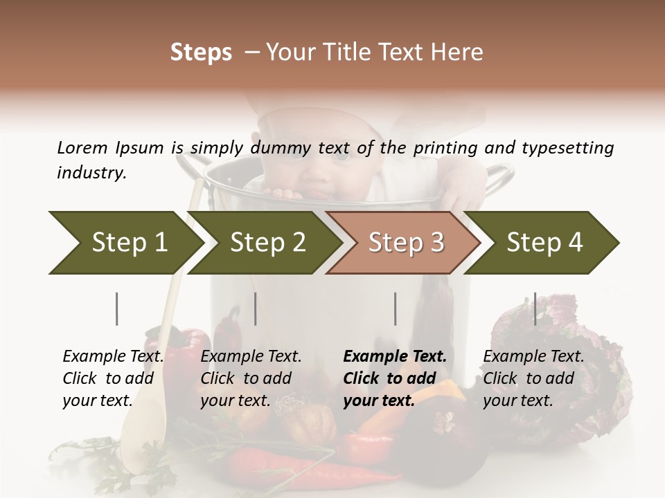 A Baby In A Pot With A Chef's Hat On PowerPoint Template