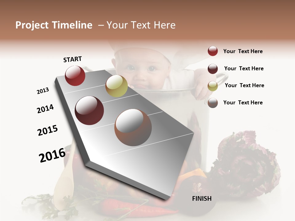 A Baby In A Pot With A Chef's Hat On PowerPoint Template