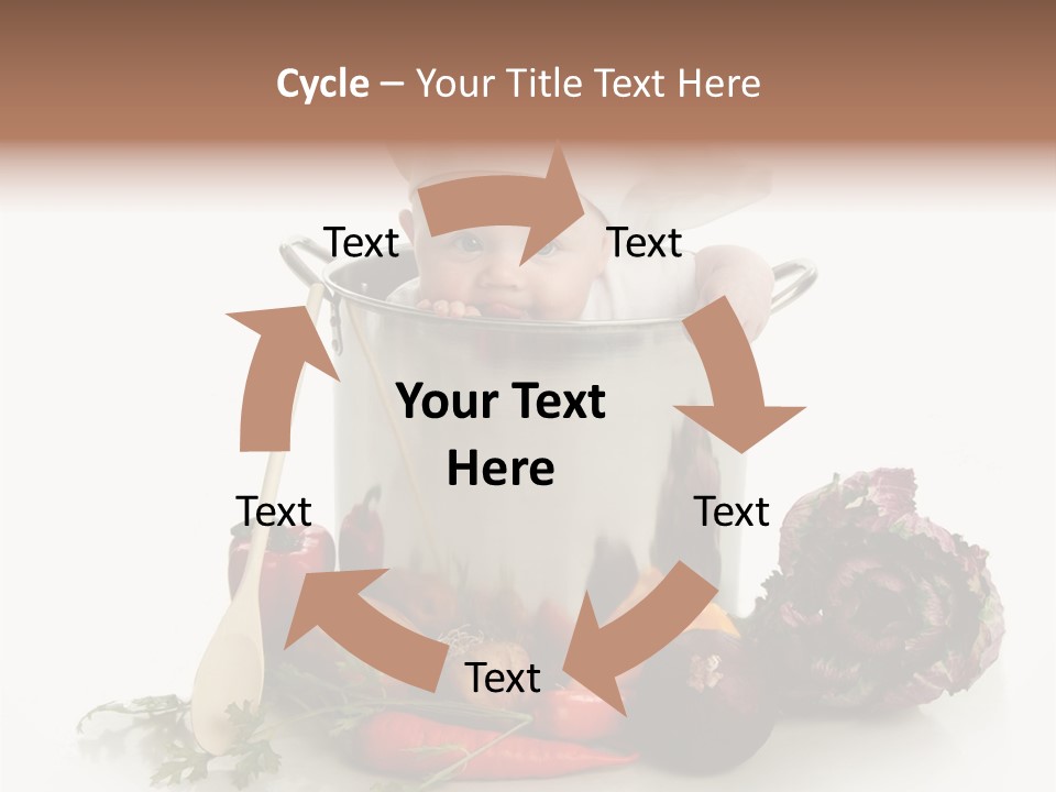 A Baby In A Pot With A Chef's Hat On PowerPoint Template