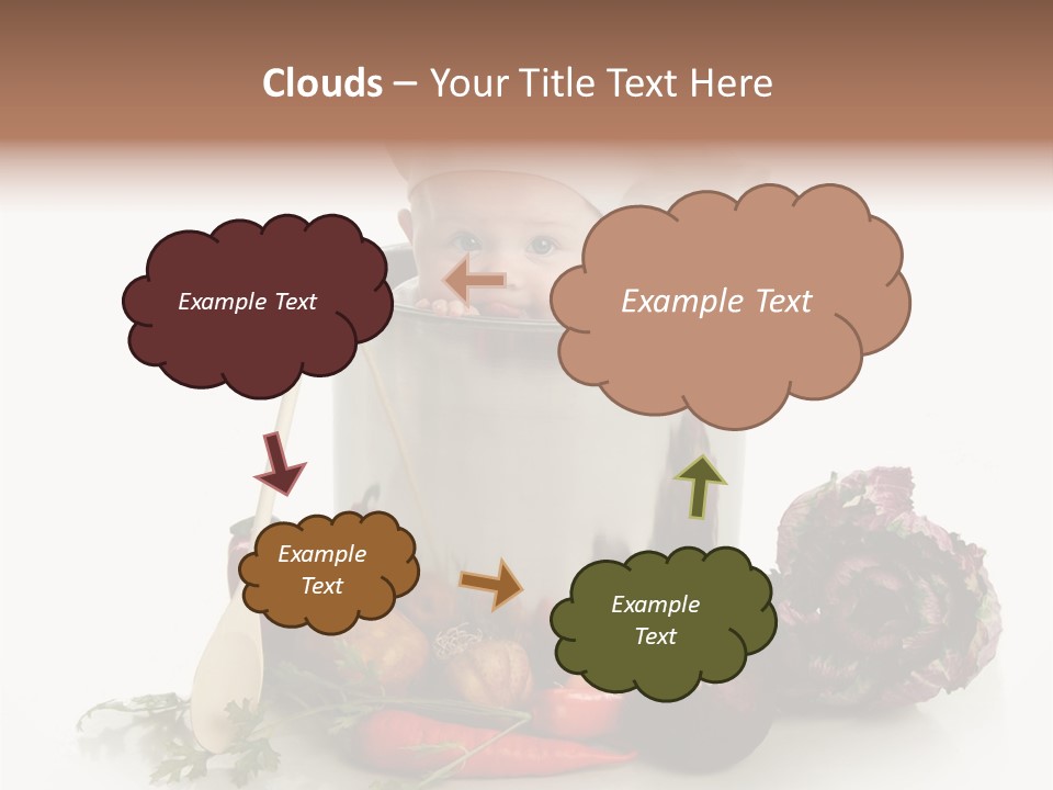 A Baby In A Pot With A Chef's Hat On PowerPoint Template