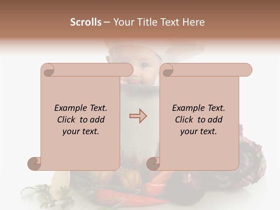 A Baby In A Pot With A Chef's Hat On PowerPoint Template