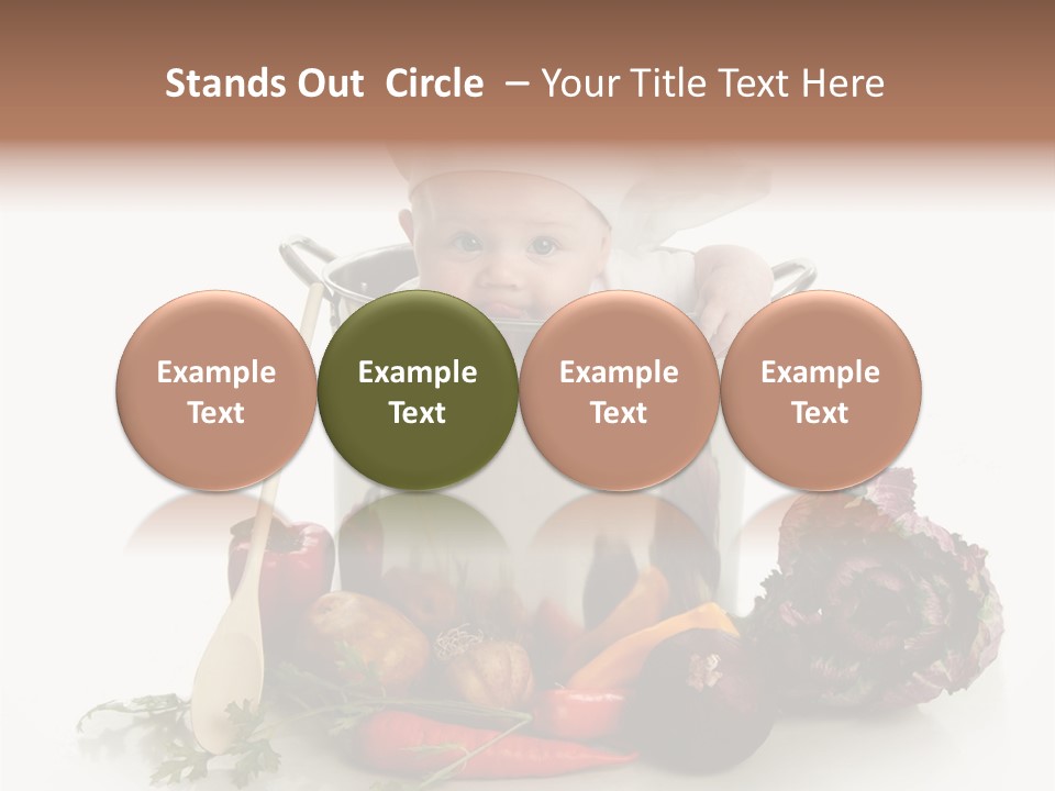 A Baby In A Pot With A Chef's Hat On PowerPoint Template