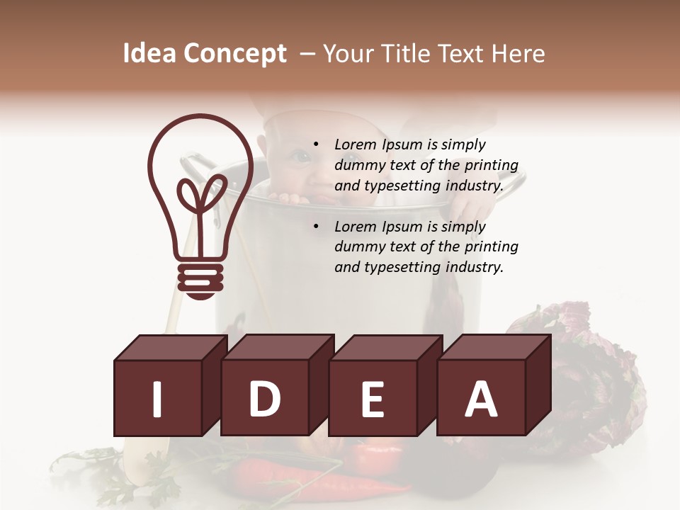 A Baby In A Pot With A Chef's Hat On PowerPoint Template