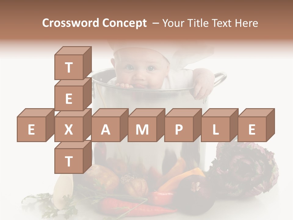 A Baby In A Pot With A Chef's Hat On PowerPoint Template