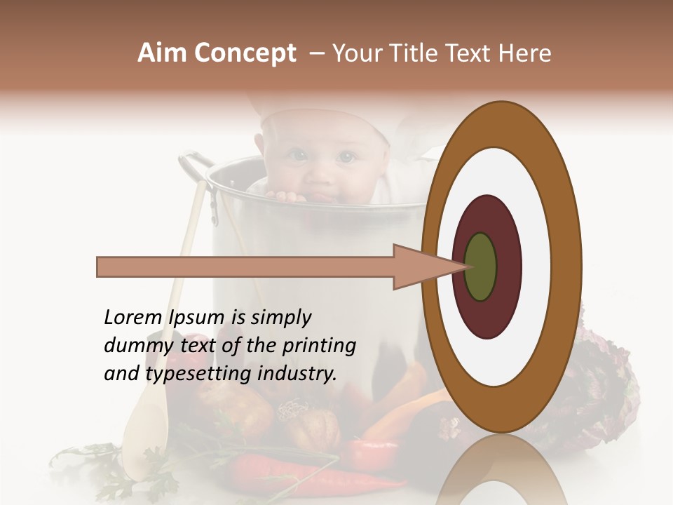 A Baby In A Pot With A Chef's Hat On PowerPoint Template