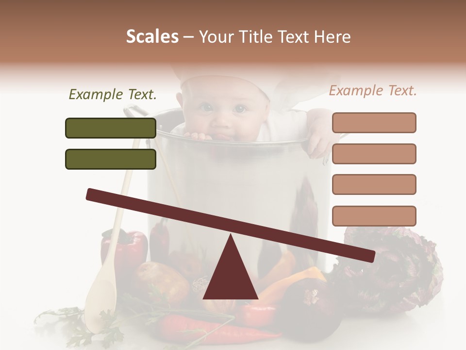 A Baby In A Pot With A Chef's Hat On PowerPoint Template