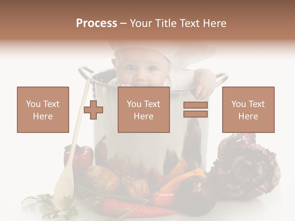 A Baby In A Pot With A Chef's Hat On PowerPoint Template