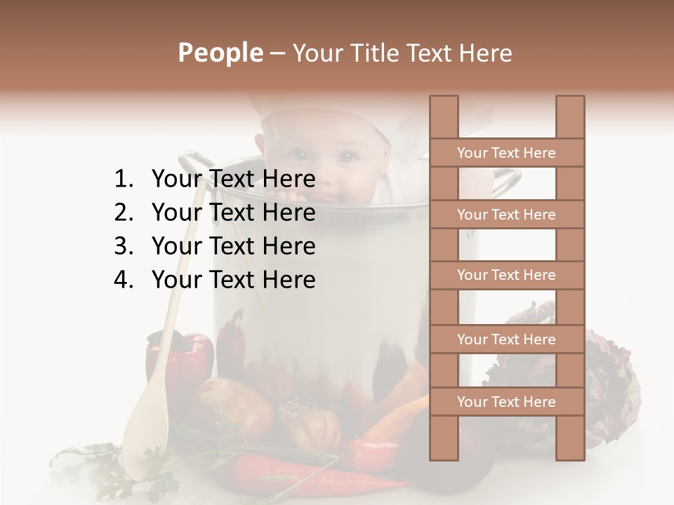 A Baby In A Pot With A Chef's Hat On PowerPoint Template