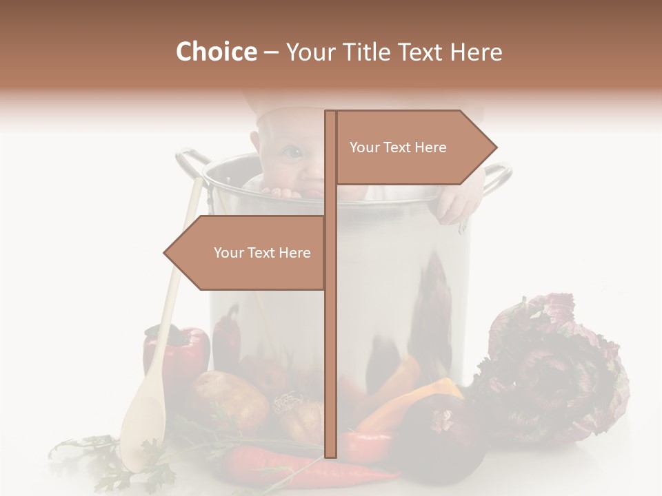 A Baby In A Pot With A Chef's Hat On PowerPoint Template