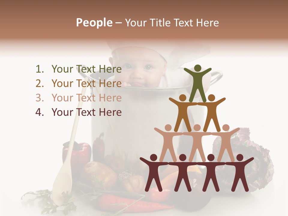 A Baby In A Pot With A Chef's Hat On PowerPoint Template