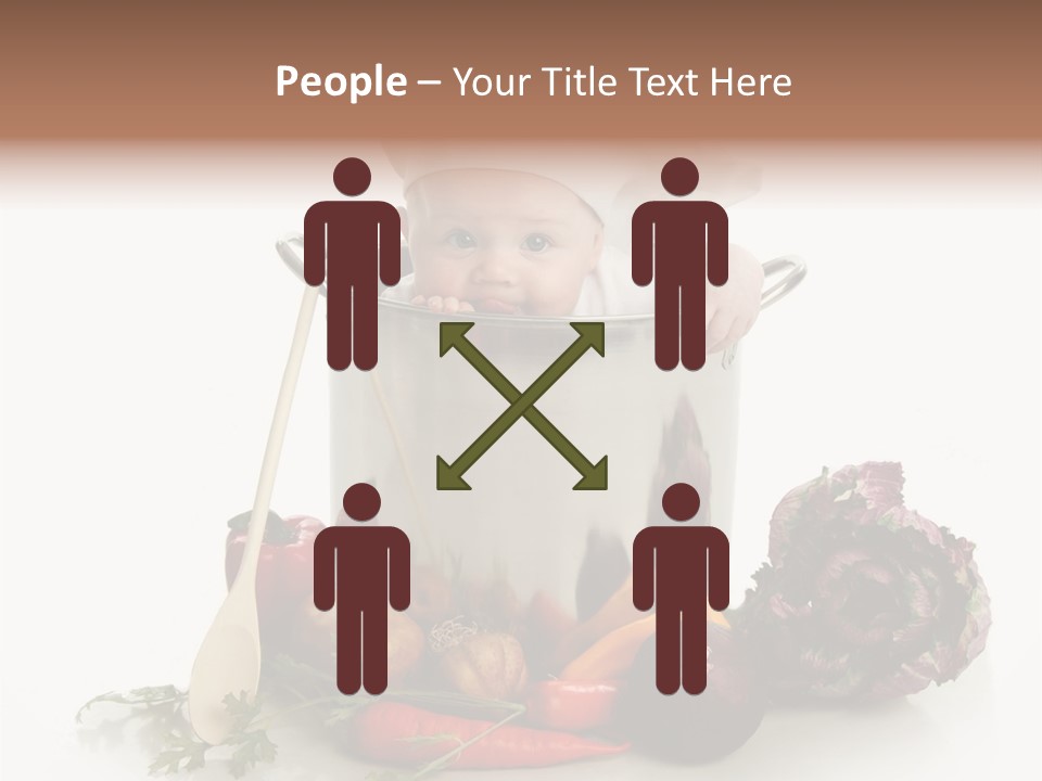 A Baby In A Pot With A Chef's Hat On PowerPoint Template