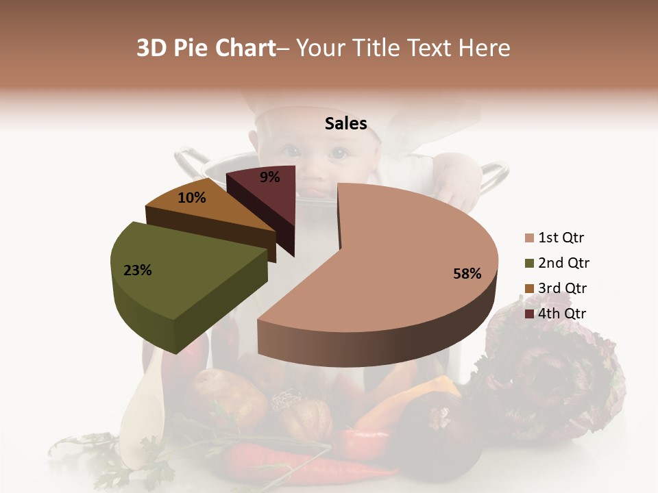 A Baby In A Pot With A Chef's Hat On PowerPoint Template
