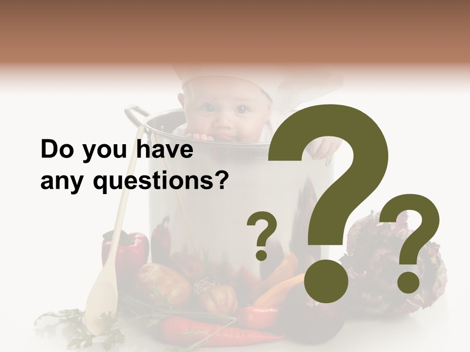 A Baby In A Pot With A Chef's Hat On PowerPoint Template