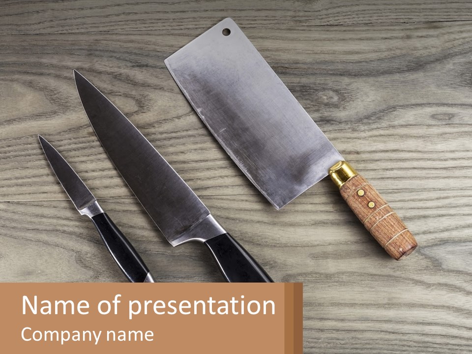 A Knife And A Cutting Board On A Table PowerPoint Template