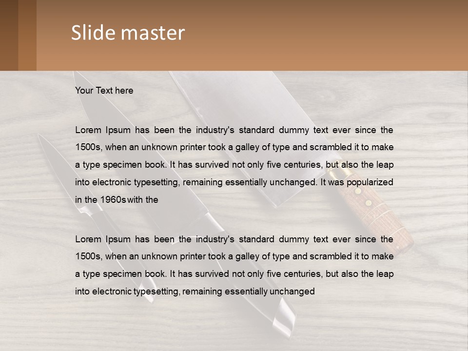 A Knife And A Cutting Board On A Table PowerPoint Template