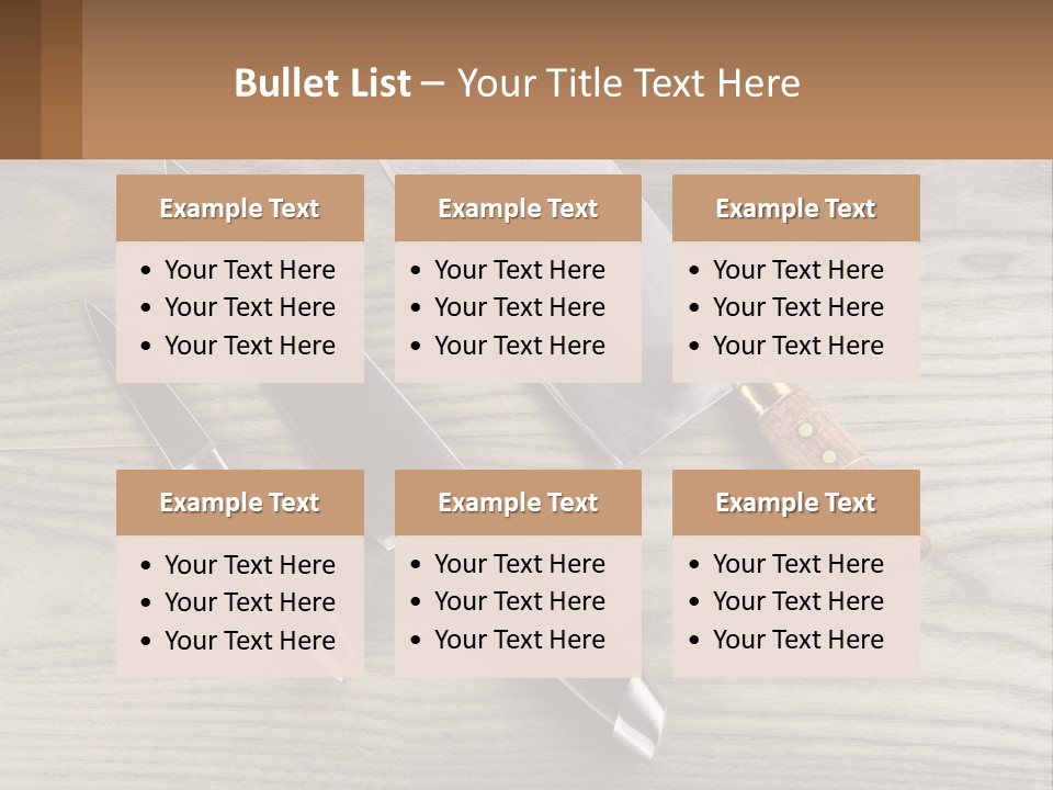 A Knife And A Cutting Board On A Table PowerPoint Template