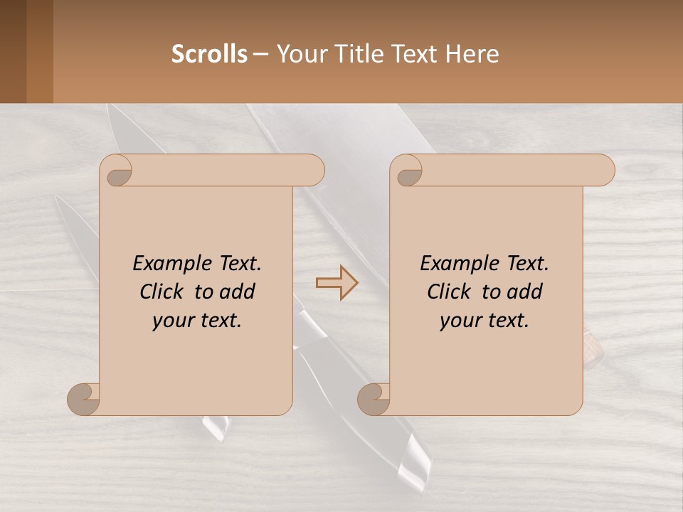 A Knife And A Cutting Board On A Table PowerPoint Template