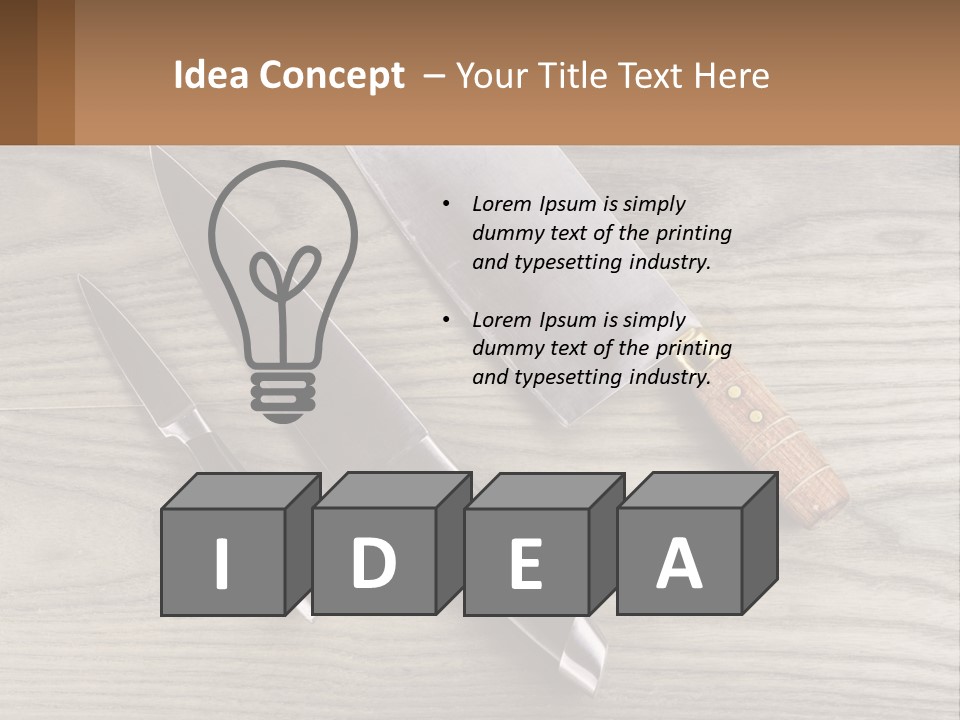 A Knife And A Cutting Board On A Table PowerPoint Template
