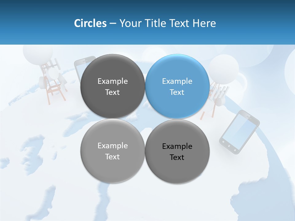 A Group Of Cell Phones Sitting On Top Of A Globe PowerPoint Template