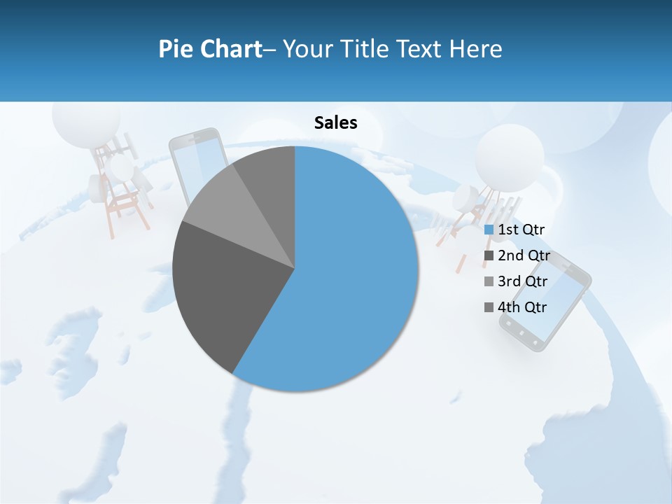 A Group Of Cell Phones Sitting On Top Of A Globe PowerPoint Template