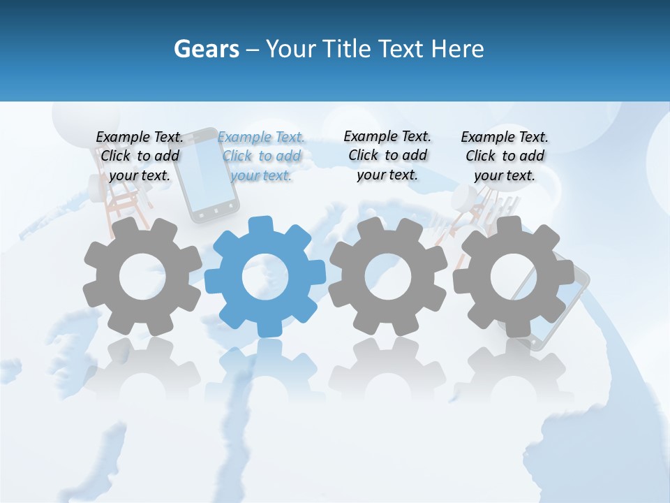 A Group Of Cell Phones Sitting On Top Of A Globe PowerPoint Template