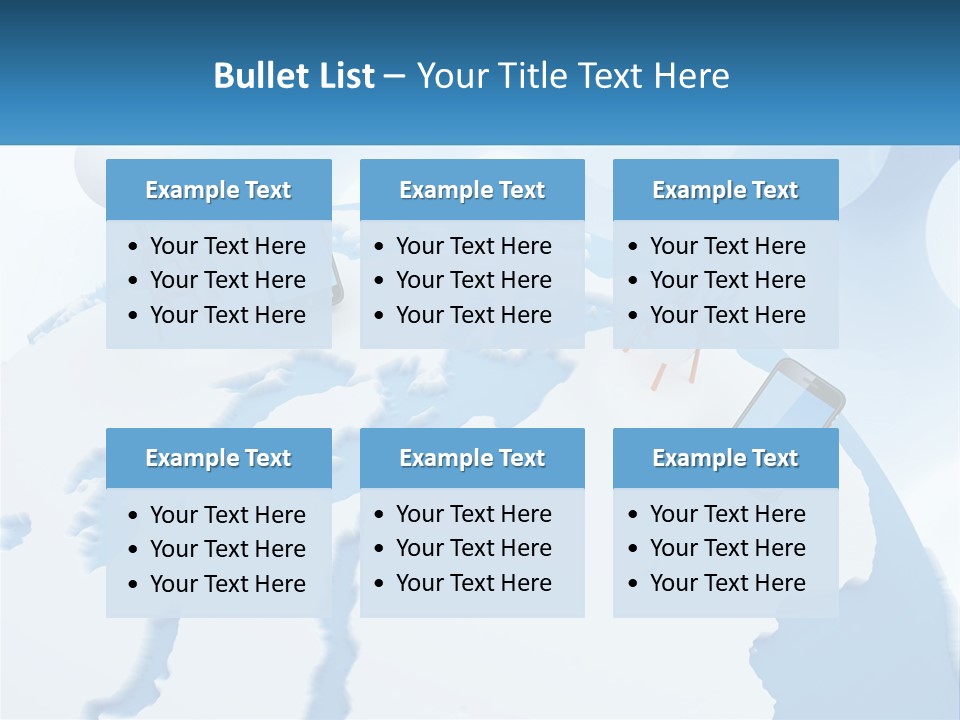 A Group Of Cell Phones Sitting On Top Of A Globe PowerPoint Template