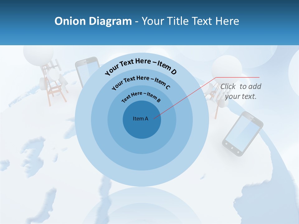A Group Of Cell Phones Sitting On Top Of A Globe PowerPoint Template